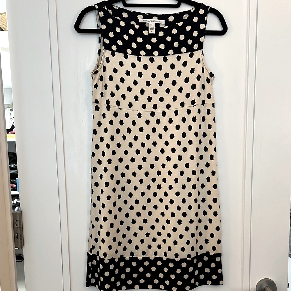 DVF Polka Dot Sleeveless Shift Dress